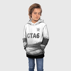Толстовка-худи детская GTA6 - white gradient посередине, цвет: 3D-черный — фото 2