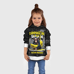 Толстовка-худи детская Итальянские мемы шаманзини бананини, цвет: 3D-белый — фото 2