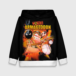 Толстовка-худи детская Worms - armageddon, цвет: 3D-белый
