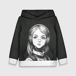 Толстовка-худи детская Девушка-андроид из будущего, цвет: 3D-белый