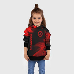 Толстовка-худи детская Mercedes - red gradient вертикально, цвет: 3D-черный — фото 2