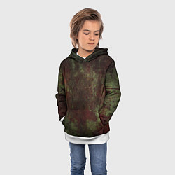 Толстовка-худи детская Абстракция - green fabric soaked in red paint, цвет: 3D-белый — фото 2