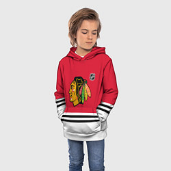 Толстовка-худи детская Чикаго Блэкхокс хоккей, цвет: 3D-белый — фото 2