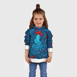 Толстовка-худи детская Контакт с хаосом, цвет: 3D-белый — фото 2