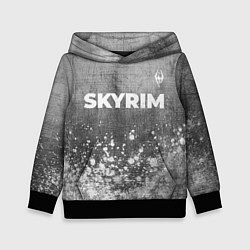 Толстовка-худи детская Skyrim - grey gradient посередине, цвет: 3D-черный