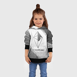 Толстовка-худи детская No Mans Sky - white gradient, цвет: 3D-черный — фото 2
