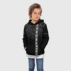 Толстовка-худи детская Славянские символы традиции народа, цвет: 3D-белый — фото 2