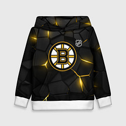 Толстовка-худи детская Бостон Брюинз - плиты с подсветкой, цвет: 3D-белый