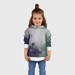 Толстовка-худи детская Рыбацкий домик на берегу озера, цвет: 3D-белый — фото 2