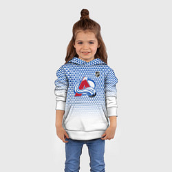 Толстовка-худи детская Колорадо Эвеланш - геометрический градиент, цвет: 3D-белый — фото 2