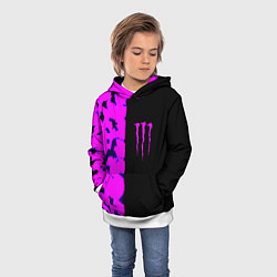 Толстовка-худи детская Monster energy neon camo, цвет: 3D-белый — фото 2