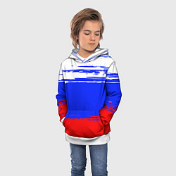 Толстовка-худи детская Патриот - флаг, цвет: 3D-белый — фото 2