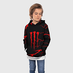 Толстовка-худи детская Monster energy storm red, цвет: 3D-белый — фото 2
