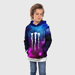 Толстовка-худи детская Monster energy neon space, цвет: 3D-белый — фото 2