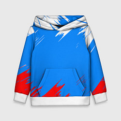 Толстовка-худи детская Патриот Россия - флаг, цвет: 3D-белый