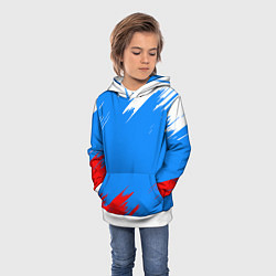 Толстовка-худи детская Патриот Россия - флаг, цвет: 3D-белый — фото 2