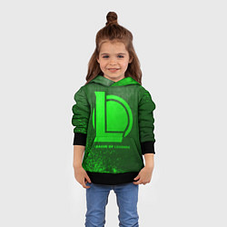 Толстовка-худи детская League of Legends - green gradient, цвет: 3D-черный — фото 2