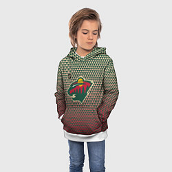Толстовка-худи детская Миннесота Уайлд - геометрический градиент, цвет: 3D-белый — фото 2