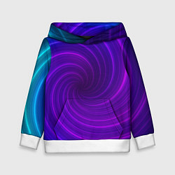 Толстовка-худи детская Фиолетовая спираль, цвет: 3D-белый