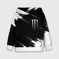 Детская толстовка Monster energy краски штрихи белые