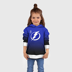 Толстовка-худи детская Тампа Бэй Лайтнинг - синий градиент, цвет: 3D-белый — фото 2