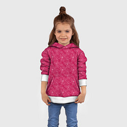 Толстовка-худи детская Цветочный рисунок пером на красном фоне, цвет: 3D-белый — фото 2