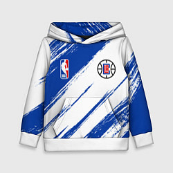 Толстовка-худи детская Клипперс - синяя краска, цвет: 3D-белый