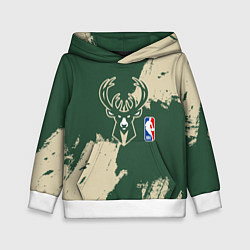 Толстовка-худи детская Милуоки Бакс - разлитая краска, цвет: 3D-белый