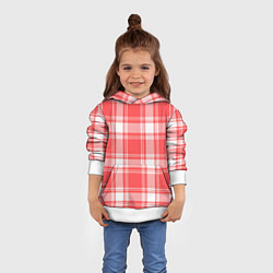 Толстовка-худи детская Checked red white, цвет: 3D-белый — фото 2