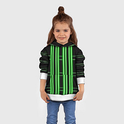Толстовка-худи детская Neon green, цвет: 3D-белый — фото 2