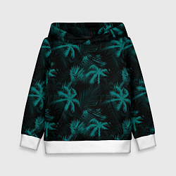 Толстовка-худи детская Palm light blue dark, цвет: 3D-белый