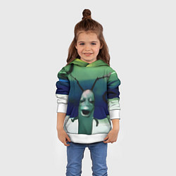 Толстовка-худи детская Планктон страдает мем, цвет: 3D-белый — фото 2