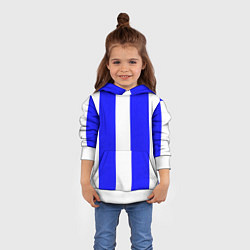 Толстовка-худи детская Color white blue line, цвет: 3D-белый — фото 2