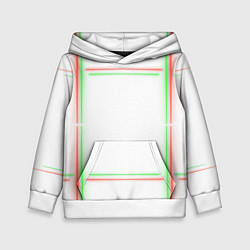 Толстовка-худи детская Neon light green red, цвет: 3D-белый