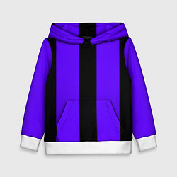 Толстовка-худи детская Color purple black stripes, цвет: 3D-белый