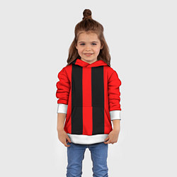 Толстовка-худи детская Color black red lines, цвет: 3D-белый — фото 2