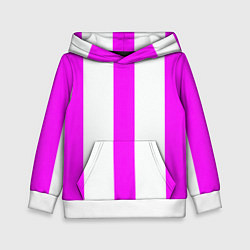 Толстовка-худи детская Color white pink lines, цвет: 3D-белый