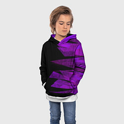 Толстовка-худи детская Color purple black stripes, цвет: 3D-белый — фото 2