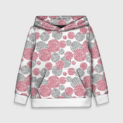 Детская толстовка Крупный красный серый горох с леопардовой текстуро