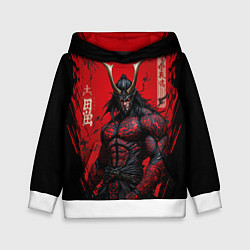 Толстовка-худи детская Oni воин самурай, цвет: 3D-белый