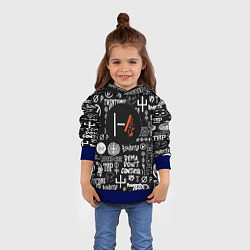 Толстовка-худи детская Twenty one pilots rock logo, цвет: 3D-синий — фото 2