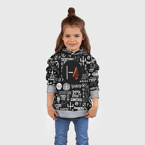 Детская толстовка Twenty one pilots rock logo / 3D-Меланж – фото 4