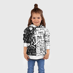 Толстовка-худи детская Doom x liil peep pattern black, цвет: 3D-белый — фото 2