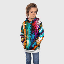 Толстовка-худи детская Разноцветный узор, цвет: 3D-белый — фото 2