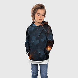 Толстовка-худи детская Камуфляжная текстура с дырами, цвет: 3D-белый — фото 2