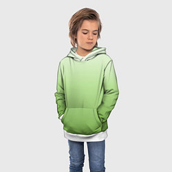 Толстовка-худи детская Градиент нежно-зеленый, цвет: 3D-белый — фото 2