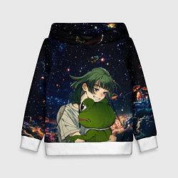 Толстовка-худи детская МаоМао и Лягушонок Пепе - Монолог Фармацевта, цвет: 3D-белый