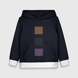 Толстовка-худи детская Три элемента кубизм в цвете глубокий индиго, цвет: 3D-белый