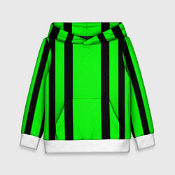 Детская толстовка Color black and green stripes
