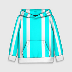 Толстовка-худи детская Color blue white stripes, цвет: 3D-белый